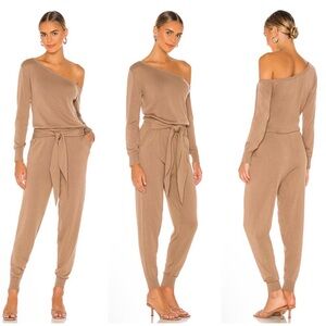 Revolve MAJORELLE Charlotte Knit Jumpsuit Taupe Large